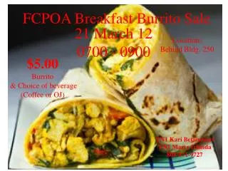 FCPOA Breakfast Burrito Sale