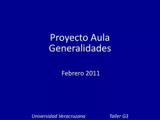 Proyecto Aula Generalidades