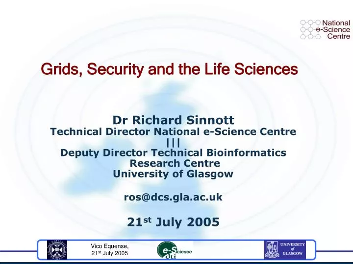grids security and the life sciences