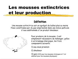 les mousses extinctrices et leur production