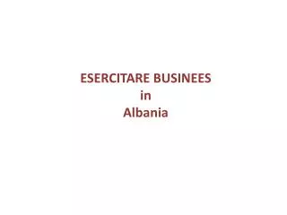 esercitare businees in albania