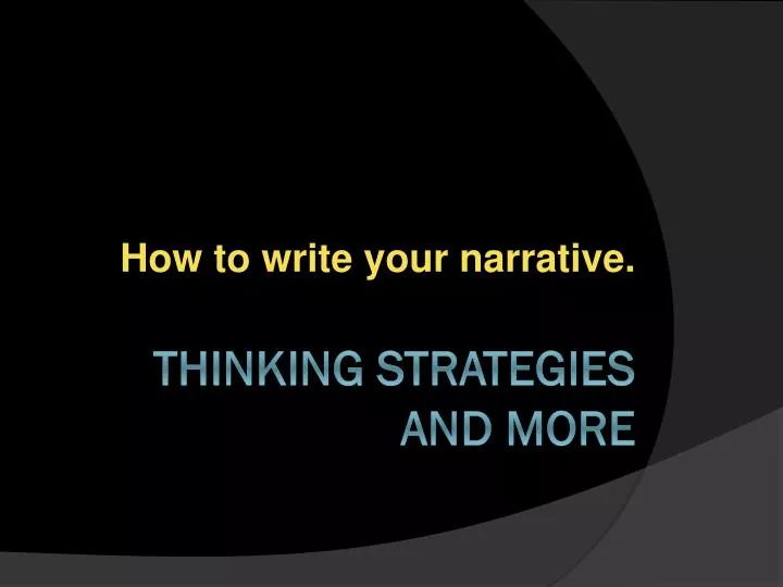 how to write your narrative