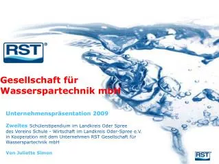 Unternehmenspräsentation 2009 Zweites Schülerstipendium im Landkreis Oder Spree