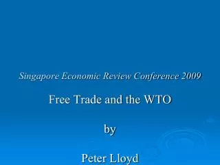 Singapore Economic Review Conference 2009