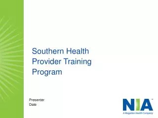 Southern Health Provider Training Program