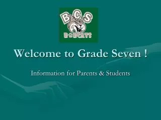 Welcome to Grade Seven !