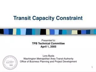 Transit Capacity Constraint