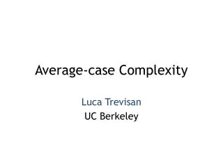Average-case Complexity