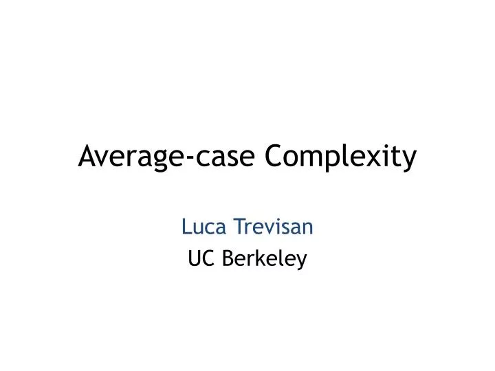 average case complexity