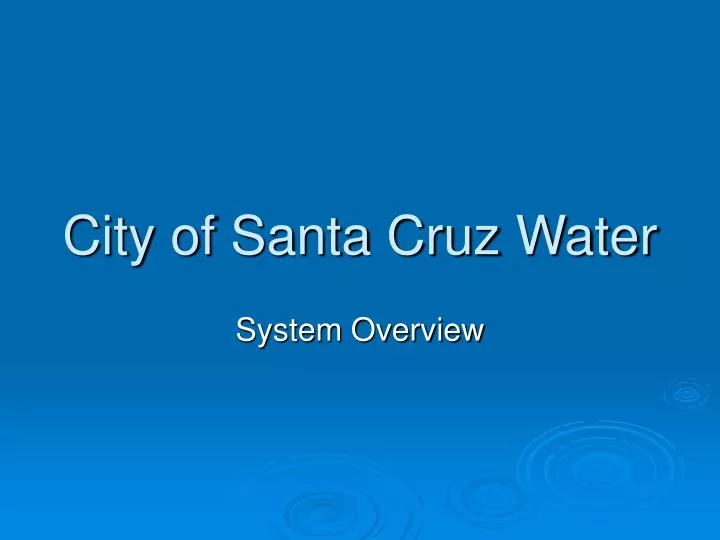 city of santa cruz water