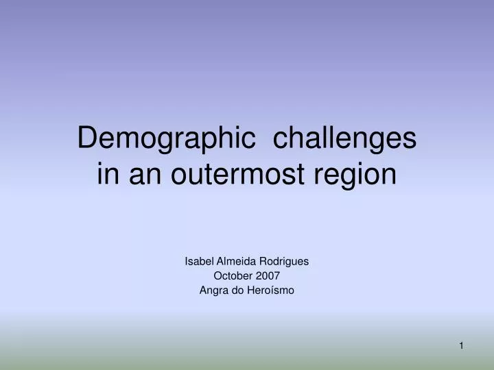 demographic challenges in an outermost region