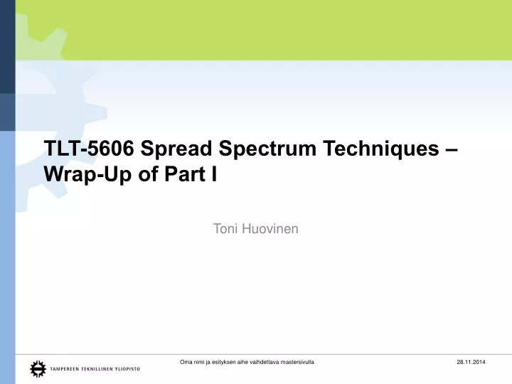 tlt 5606 spread spectrum techniques wrap up of part i