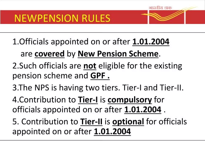 newpension rules