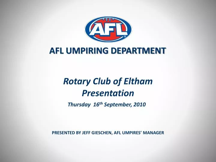 rotary club of eltham presentation
