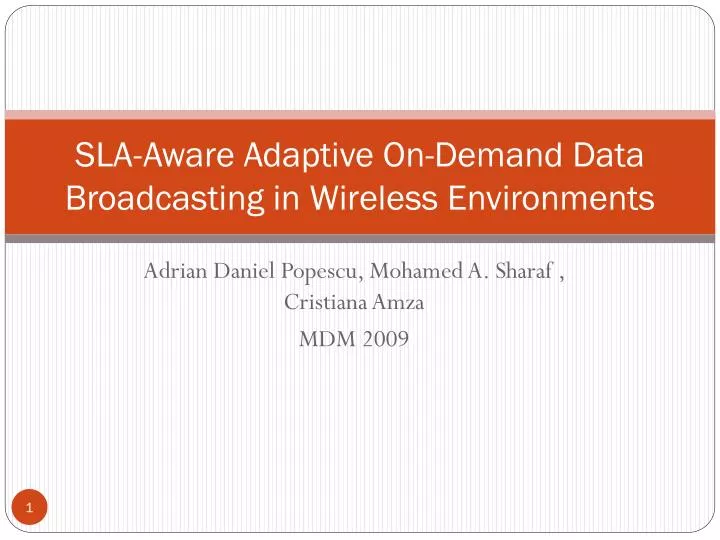 sla aware adaptive on demand data broadcasting in wireless environments