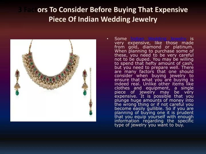 3 fact ors to consider before buying that expensive piece of indian wedding jewelry