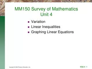 MM150 Survey of Mathematics Unit 4