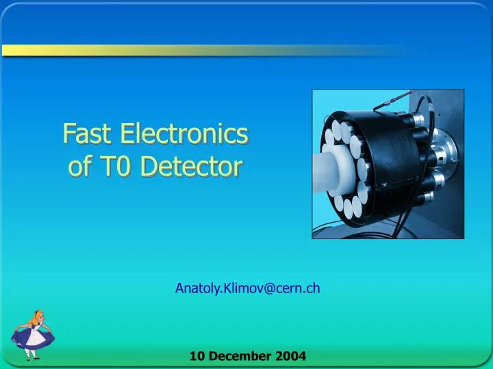 fast electronics of t0 detector