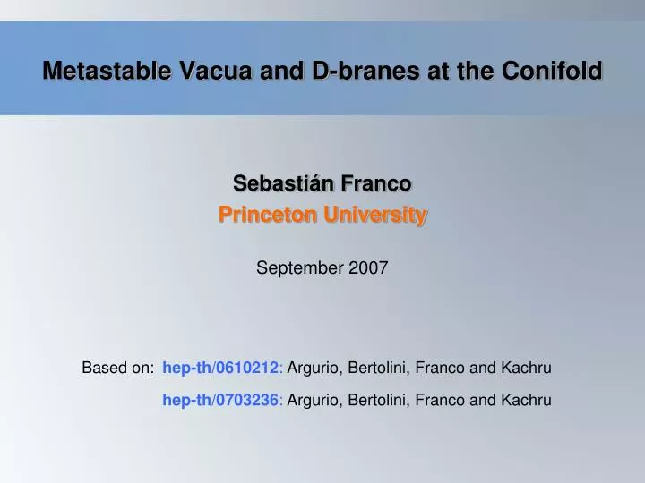 metastable vacua and d branes at the conifold
