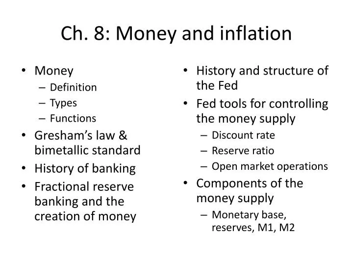 ch 8 money and inflation