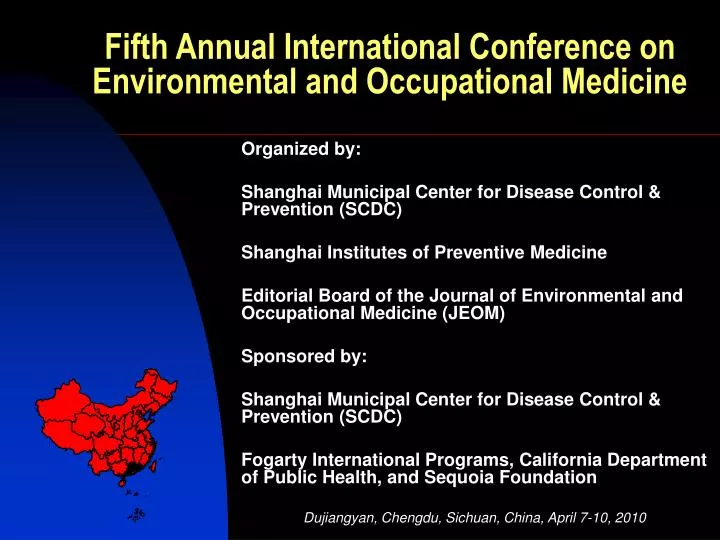 fifth annual international conference on environmental and occupational medicine