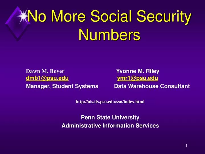 no more social security numbers