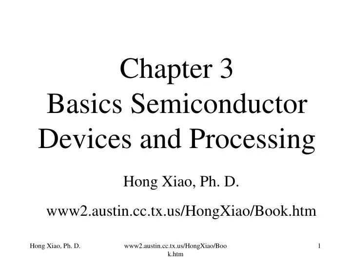 chapter 3 basics semiconductor devices and processing