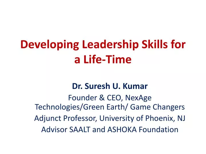 developing leadership skills for a life time