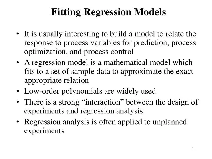 fitting regression models