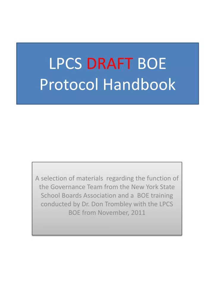 lpcs draft boe protocol handbook