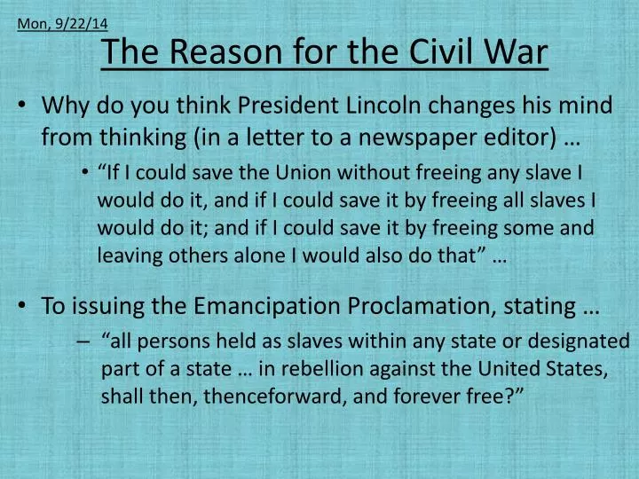 the reason for the civil war