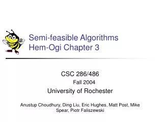 Semi-feasible Algorithms Hem-Ogi Chapter 3