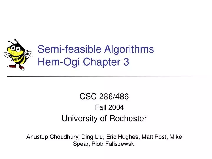 semi feasible algorithms hem ogi chapter 3
