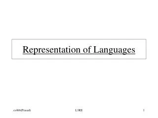 Representation of Languages