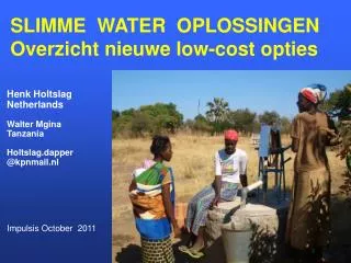 SLIMME WATER OPLOSSINGEN Overzicht nieuwe low-cost opties