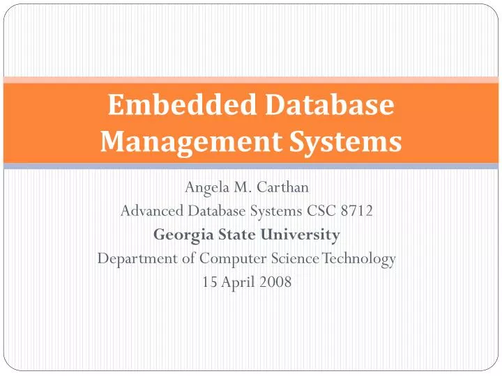 embedded database management systems