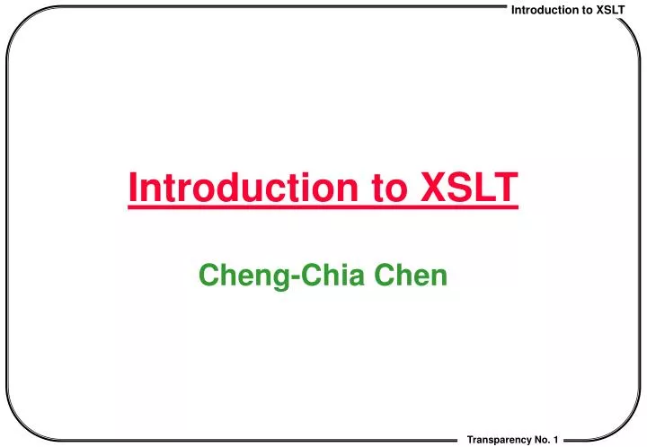 introduction to xslt