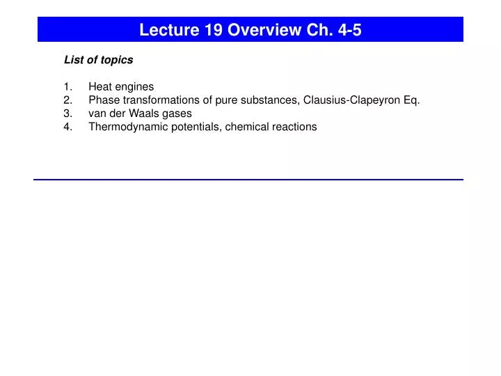 lecture 19 overview ch 4 5