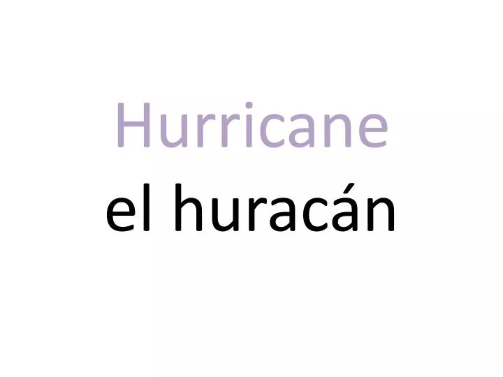 hurricane el hurac n