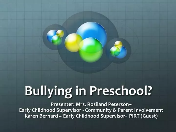 bullying in preschool