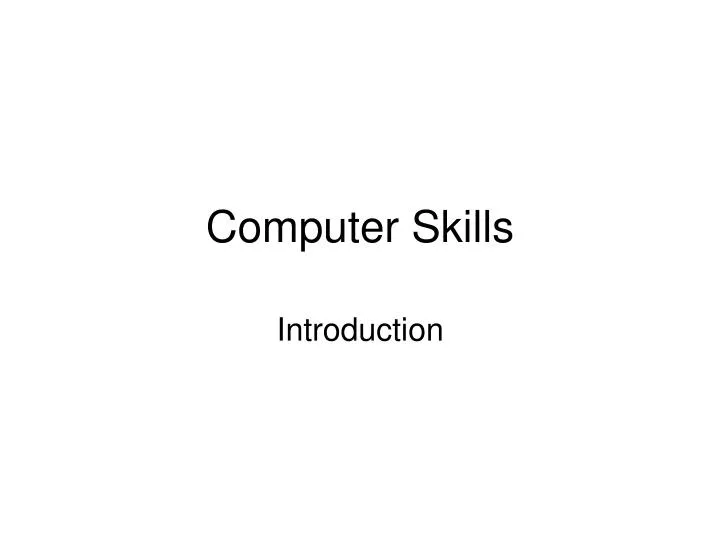 computer skills