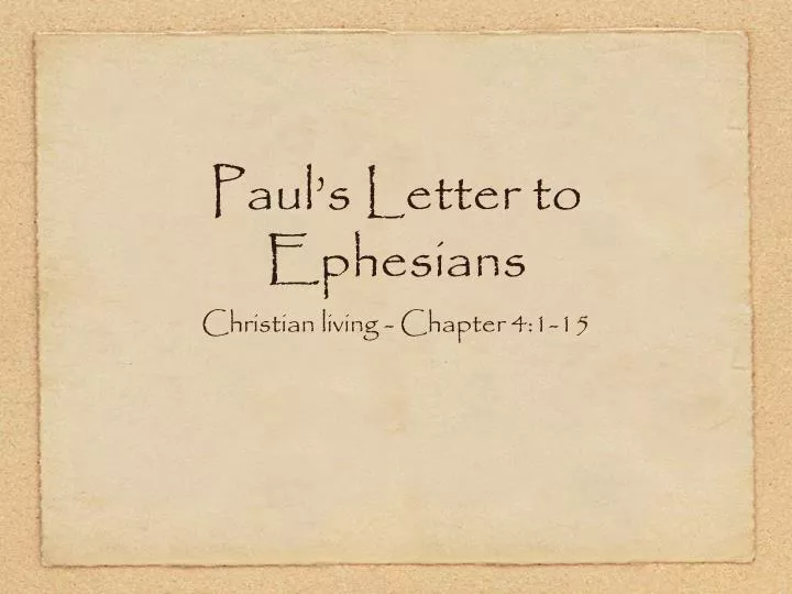 paul s letter to ephesians