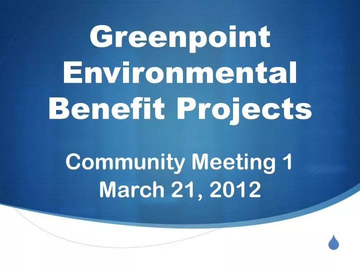 greenpoint environmental benefit projects