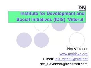 Institute for Development and Social Initiatives (IDIS) ‘Viitorul’