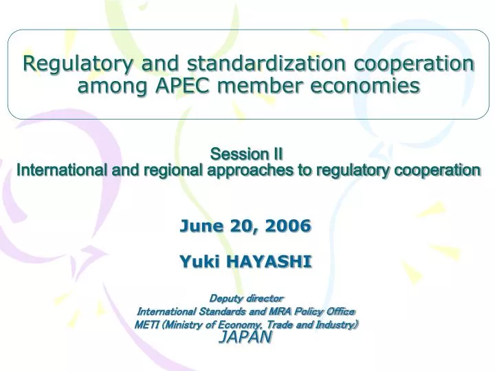 session ii international and regional approaches to regulatory cooperation