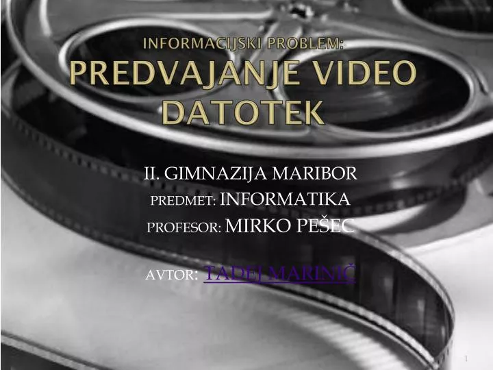 informacijski problem predvajanje video datotek