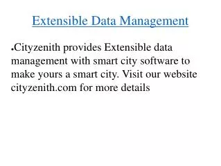 Extensible Data Management