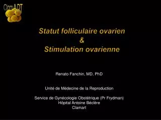 Statut folliculaire ovarien &amp; Stimulation ovarienne