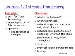 Lecture 1: Introduction prereq