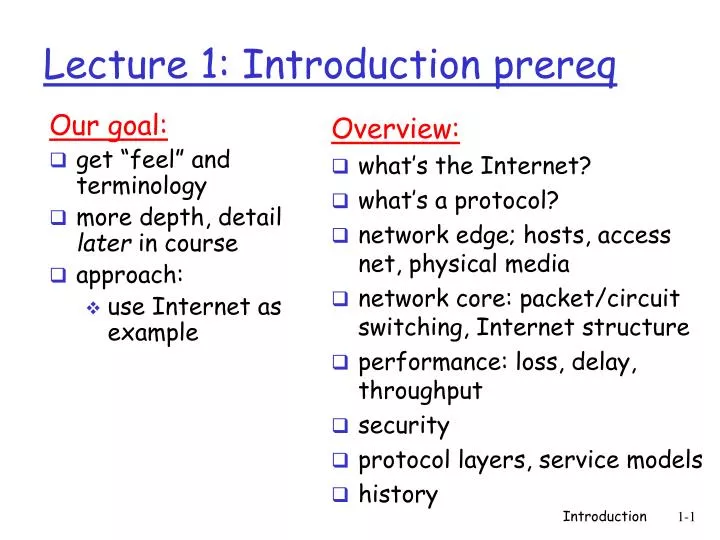 lecture 1 introduction prereq